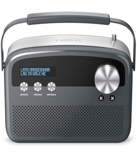 Saregama Carvaan Lite Hindi - Portable Music Player with 3000 Pre-Loaded Evergreen Songs, FM/BT/AUX (Graphite Grey)-M00000002064