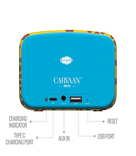 Carvaan Saregama Mini Kids - Pre-Loaded with Stories, Rhymes, Learnings, Mantras with Bluetooth/USB/Aux in-Out-M00000002066