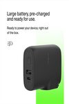 Belkin BoostCharge Hybrid Wall Charger 25W + Power Bank 5K, 2-in-1 Portable Charger, Portable Battery Charger w/USB-C Port & USB-A Port - Travel-Friendly, Dual-Port Charging Device - Black-M00000002045