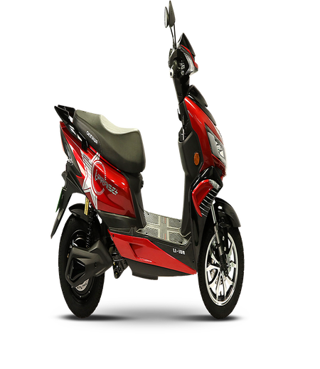 Okinawa iPraise+ Electric Scooter | Intelligent Scooter | 137 km | 56kmph | 4-5 hour charging | 3 Year Warranty - GLOSSY RED BLACK