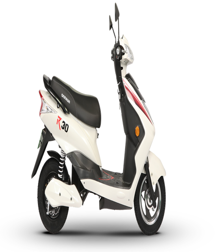 Okinawa R30 Electric Scooter | Eco Companion | 60 km | 25kmph | 4-5 hour charging | 3 Year Warranty - WHITE