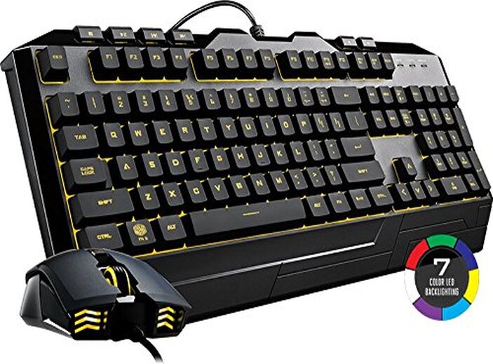 CoolerMaster Devastator Gaming 3 Keyboard and Mouse Combo with 7 Colour LED Backlit Option, Black