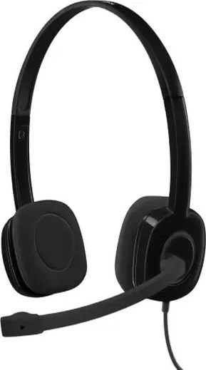 Logitech H151 Wired Headset  (Black, On the Ear)