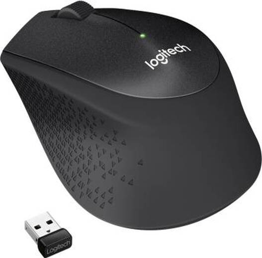 Logitech M330 Silent Plus Wireless Large Mouse (Black) with Mousepad