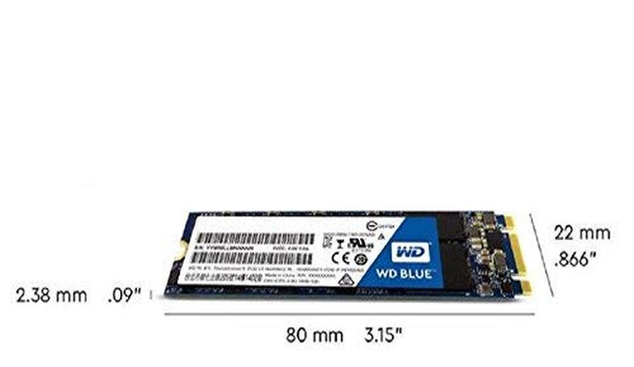 Western Digital WD Blue m.2 SATA SSD, 550MB/s R, 525MB/s W, 5 Y Warranty, 250GB