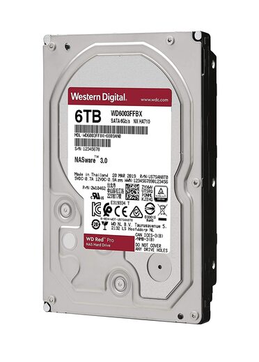 Western Digital WD Red Pro 6TB NAS Hard Drive - 7200 RPM Class, SATA 6 Gb/s, 256 MB Cache, 3.5 - WD6003FFBX