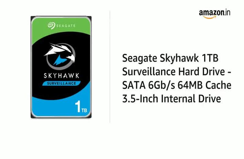 Seagate Skyhawk 1 TB Surveillance Internal Hard Drive HDD, 3.5 Inches SATA 6 Gb/s 64 MB Cache for DVR NVR Security Camera System (ST1000VX005)