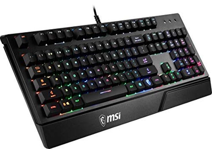 MSI Vigor GK20 US Backlit RGB Wired Dedicated Hotkeys Anti-Ghosting Water Resistant Gaming Keyboard Black