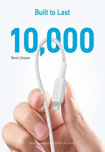 Anker Cable 322 USB-C to Lightning (6 ft. Braided) White-A81B6H21-M00000001504