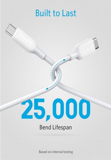 Anker Cable 310 USB-C to USB-C (6 ft. PVC) White-A81E2021