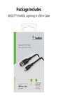 Belkin Apple Certified Lightning to USB Charge and Sync Cable for iPhone, iPad, Air Pods, 39.6 inch (100cm) Black