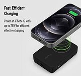 Belkin Quick Charge Magnetic Wireless Lithium_ion Power Bank 2500mAh, Sleek Design for All iPhone 14, Iphone13, iPhone 12 Models, Compatible for Magsafe Covers - (Black)