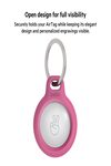 Belkin Polyethylene Terephthalate AirTag Case Secure Holder with Key Chain for Apple Air Tag Protective Cover with Advance Scratch Resistance - Pink Colour, Key Ring (F8W973)