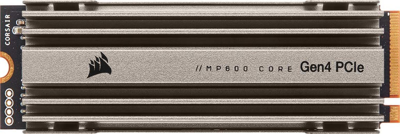 Corsair MP600 CORE 2TB M.2 NVMe PCIe x4 Gen4 SSD (Up to 4,950MB/sec Sequential Read & 3,700MB/sec Sequential Write Speeds, High-Speed Interface, 3D QLC NAND, Built-in Heatspreader) Aluminum