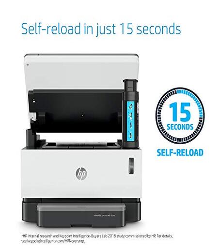 HP Neverstop 1200a Laser Printer, Print, Copy, Scan, Mess Free Reloading, Save Upto 80% on Genuine Toner, 5X Print Yield (USB Connectivity)