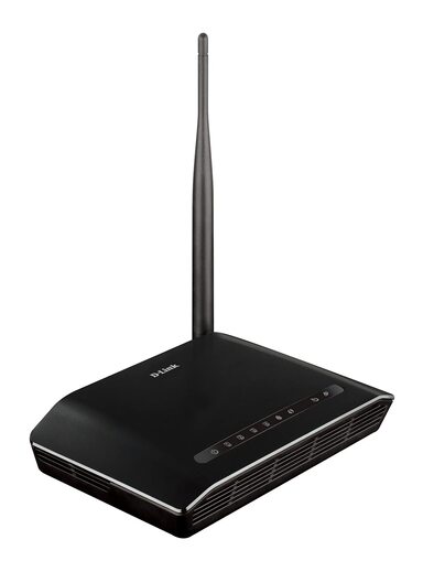 D-Link DSL-2730U Wireless-N 150 ADSL2+ 4-Port Router (Black), Works with RJ-11(Telephone Line Internet) of BSNL & MTNL, single_band (150 megabits_per_second)