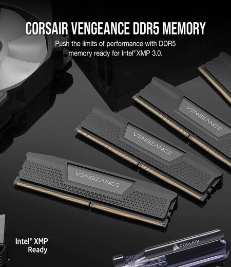 CORSAIR Vengeance 32GB RAM (1x32GB) DDR5 DRAM 5200MHz Memory Kit Black CMK32GX5M1B5200C40