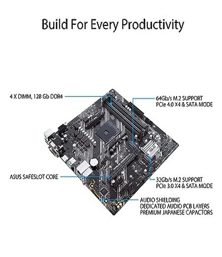 ASUS Prime B550M-K (AMD AM4 Socket for AMD Ryzen 5000/5000 G/ 4000 G/3000) Micro ATX Motherboard with Dual M.2 PCIe 4.0 1Gb Ethernet HDMI/D-Sub/DVI SATA 6Gbps and USB 3.2 Gen 2 Type-A