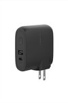 Belkin BoostCharge Hybrid Wall Charger 25W + Power Bank 5K, 2-in-1 Portable Charger, Portable Battery Charger w/USB-C Port & USB-A Port - Travel-Friendly, Dual-Port Charging Device - Black-M00000002045