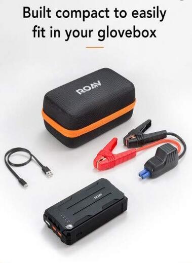 ROAV By Anker Jump Starter Pro 800A Peak 12V for Petrol Engines up to 6.0L or Diesel Engines up to 3.0L, Ultra Portable Charger with Advanced Safety Protection with Built-in LED Flashlight and Compass-M000000000239 www.mysocially.com