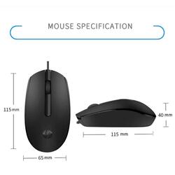 HP Retractable Wired Mouse (6GJ71AA) Wired Optical Mouse with USB 2.0 and Black color