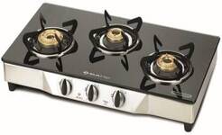 Bajaj Eco Stainless Steel 3 Burner Gas Stove with Manual Ignition (Black / Silver)-M000000000402 www.mysocially.com