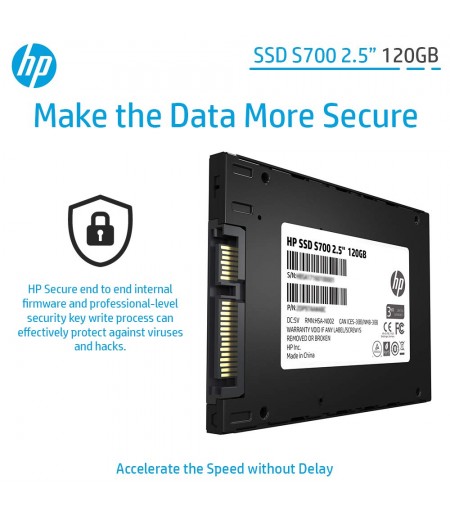 HP SSD S700 2.5 Inch 120GB SATA III 3D NAND Internal Solid State Drive (SSD) (2DP97AA) 3 Years National Warranty