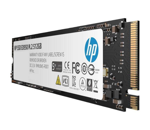 HP EX950 M.2 512GB PCIe 3.1 x4 NVMe 3D TLC NAND Internal Solid State Drive (SSD) 5MS22AA#ABC