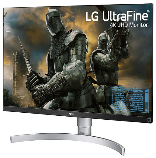 LG 27 inch 4K-UHD (3840 x 2160) HDR 10 Monitor (Gaming & Design) with IPS Panel, HDMI x 2, Display Port, AMD Freesync, Height Adjust & Pivot  - 27UK650 (White)