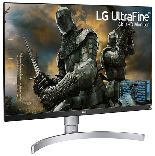 LG 27 inch 4K-UHD (3840 x 2160) HDR 10 Monitor (Gaming & Design) with IPS Panel, HDMI x 2, Display Port, AMD Freesync, Height Adjust & Pivot  - 27UK650 (White)